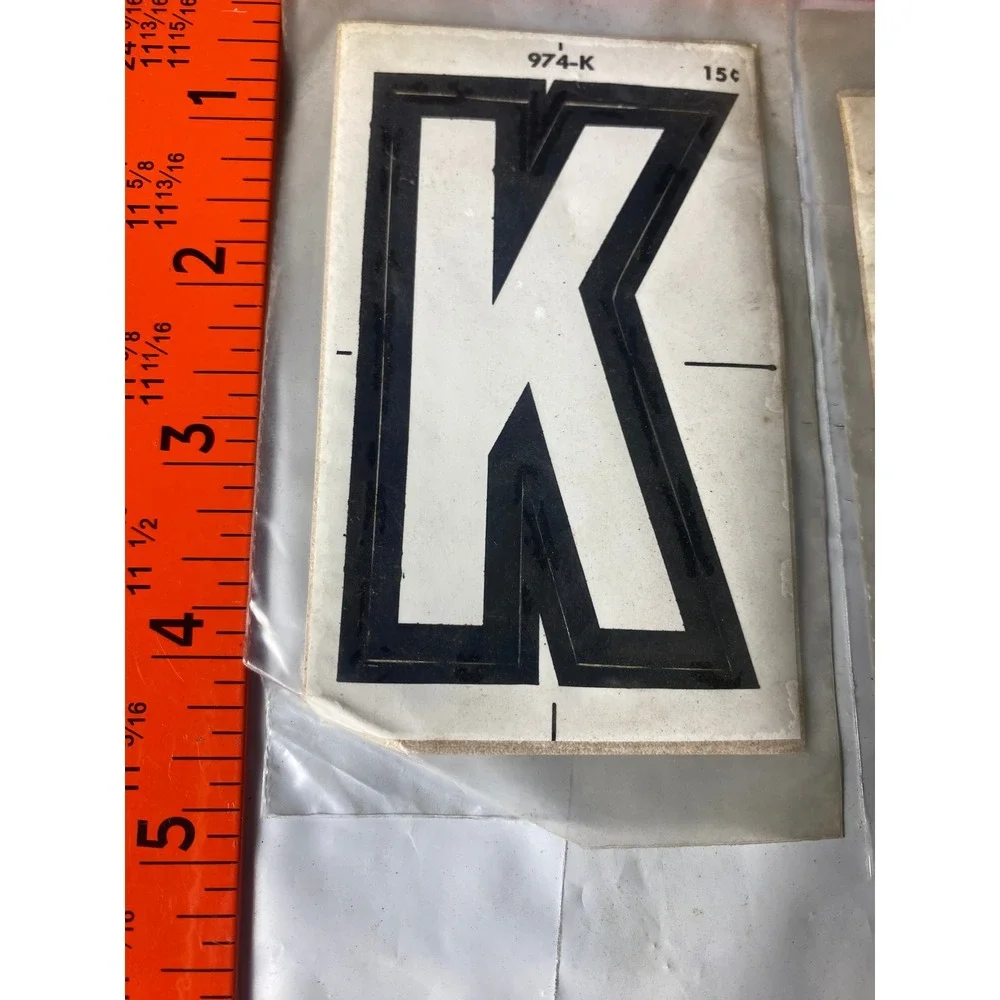 Vintage Meyercord Kwik-Space Letter K Black Self Stick NOS 974-K